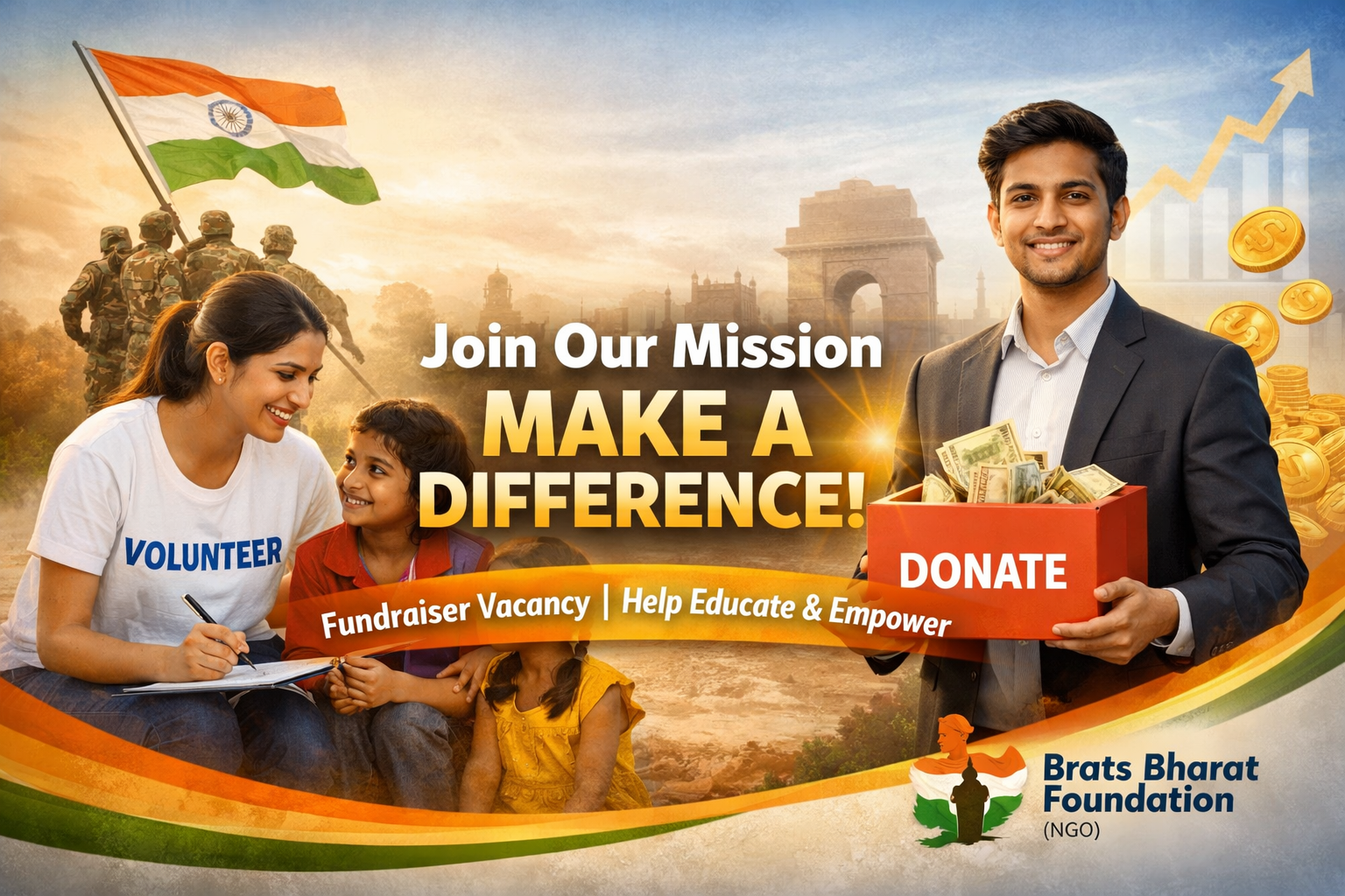 Fundraiser Executive – NGO Brats Bharat Foundation